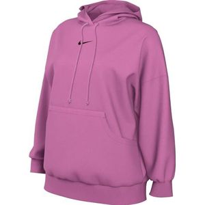 Nike Dames Hooded Long Sleeve Top W NSW Phnx FLC Os Po Hoodie, Playful Pink/Black, DQ5860-675, 2XS