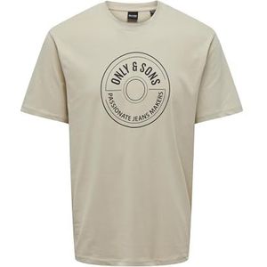 ONLY & SONS Onslamer Life Reg Logo Ss Tee Werk-T-shirt voor heren, Zilvervoering., XS