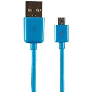 APM 570343 USB-kabel, USB 2.0, USB A/micro-USB, stekker/stekker, voor het opladen en synchroniseren, 1 m lang, compatibel met Apple-apparaten, inclusief smartphones en tablets, 1 m, blauw