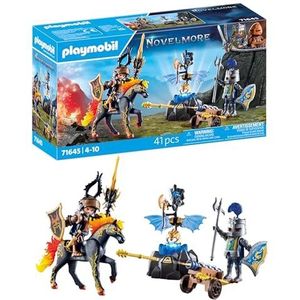 PLAYMOBIL Novelmore 71645 Ridder met schildknaap, inclusief twee ridders, een paard en waardevolle harnassen, actievol speelgoed voor kinderen vanaf 4 jaar