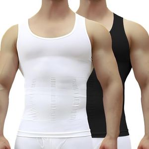 MEETYOO Compressie Tank Top Mens, Shapewear Mouwloze Spier Shirts Gym Sport Onderhemd Mannen T-shirt Bodybuilding Workout Body Shaper Top