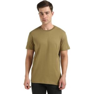 Calvin Klein - Heren T-shirt - Groen - 100% Katoen - Rechte Pasvorm