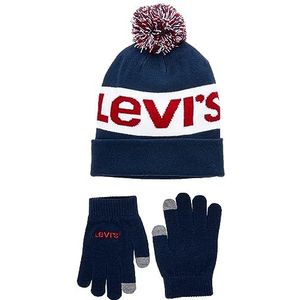 Levi's Unisex LAN and Glove Set 9a8550 beanie-muts, jurk, blauwtinten, Eén maat