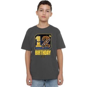 mandarin creative ltd Jongens Star Wars C3po Chewbacca 12th Birthday Space Uni Kids T-shirt, antraciet, 3-4 jaar, antraciet, 3-4 Jaar