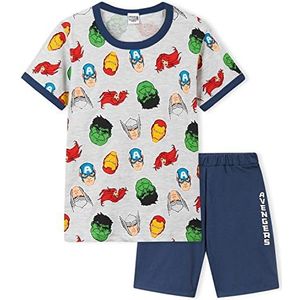 Marvel Jongens pyjama voor kinderen tieners T-shirt korte jongens pyjama katoen Avengers Black Panther Captain America Spiderman Pyjama Zomer PJ's voor jongens Avengers Geschenken, Grijs/Blauwe