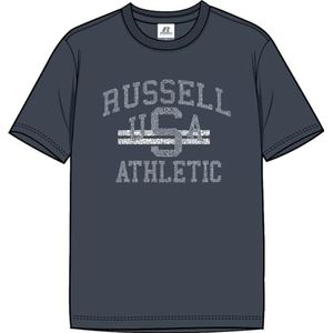 RUSSELL ATHLETIC RUA-s/S Crewneck Tee T-shirt voor heren, blauw (ombre blue), XXL
