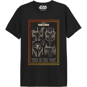 Star Wars Mandalorian - This is the Way Warriors MESWMANTS197 T-shirt voor heren, zwart, maat S, Zwart, S