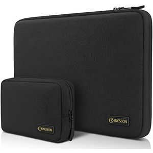 I INESEON 15,6 Inch Laptophoes Sleeve Case met Accessoiretas voor 15,6 Inch Acer ASUS Dell HP Lenovo Thinkpad Ideapad Laptop Notebook Chromebook,Zwart