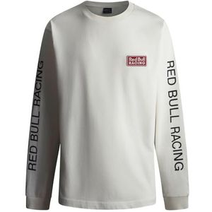 Red Bull Racing X Pepe Jeans Heren Logo LS TEE T-Shirt, Wit (Mousse White), XS, Wit (Mousse Wit), XS