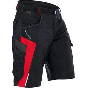 KÜBLER Workwear Bermuda shorts voor heren, zwart/medium rood, 44
