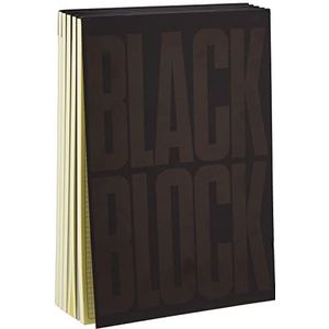 Exacompta - Notitieboek Black Block, 29,7 x 21 cm, geel papier, 5 x 5 cm, 70 vellen, 5 stuks