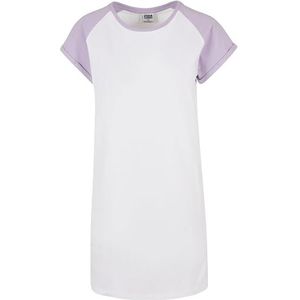 Urban Classics Vrouwen Ladies Contrast Raglan Tee Casual Jurk, Wit/Paars, 3XL, wit, paars (sering), 3XL