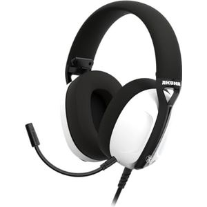 AKUMA SEINEN H03 Gaming Headset, bekabeld, met microfoon, ultralicht, audio-aansluiting, 3,5 mm, compatibel met pc, Xbox, PS4, PS5, Switch, Mobiel, wit