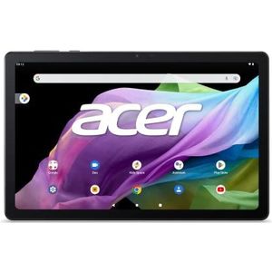 Acer Iconia P10 Tablet 10 inch 2K (2000 x 1200, MediaTek Kompanio 500, 4 GB RAM, 128 GB, Bluetooth, USB-C, WLAN, MicroSD, audio, voor- en achtercamera, Android 12), grijs + grijze hoes