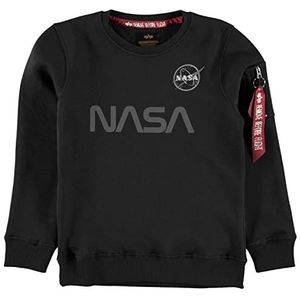 ALPHA INDUSTRIES Nasa Reflective Sweater Kids Sweatshirt, zwart, 8 voor kinderen