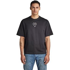 G-STAR RAW Men's Stencil Center gr Boxy T-shirt, zwart (dk black 4561-6484), M