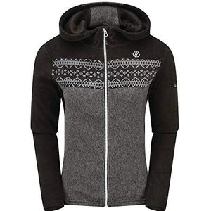 Dare 2b Herald sweatshirt met capuchon, gebreide look, ritssluiting, voor dames, zwart/houtskoolgrijs, FR: 3XL (maat fabrikant: 20)