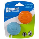 Chuckit! Fetch Dog Ball Duurzaam rubberen hondenspeelgoed Kleine Launcher Compatibel hondenkauwspeeltje, smal, 2-pack