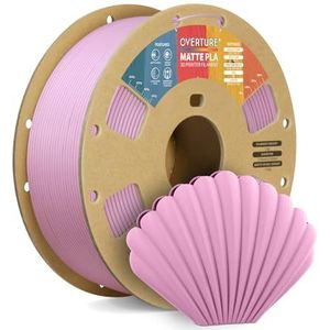 OVERTURE PLA Matte 3D Printer Filament 1.75mm, Matte PLA 1kg Cardboard Spool (2.2lbs), Dimensional Accuracy +/- 0.02 mm(Matte Pink)