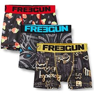 FREEGUN Verrassingspakket voor kinderen, irriteert niet, boxershorts voor jongens, willekeurig model, zacht gevoel, luchtig mesh (3 stuks), Meerkleurig, 10-12 Jaren