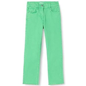 s.Oliver Colored, Straight Leg Croped Denim, kleurrijk, rechte pijpen, verkort, meisjes, Groen, 134 Slim