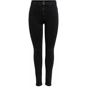 ONLY OnlBlush Skinny Fit jeans voor dames, highwaisted, zwart denim, (XS) W x 30L