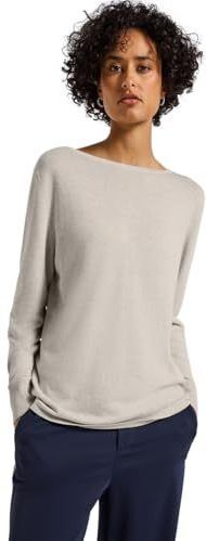 STREET ONE - Trui - Crème - Geribbeld Gebreid - Lange Mouw