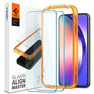 Spigen AlignMaster Screenprotector compatibel met Samsung Galaxy A54 5G, 2 Stuks, Frame voor eenvoudige installatie, Kristalhelder, 9H Gehard Glas