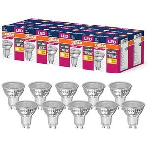 OSRAM LED STAR VALUE PAR16 LED LAMP til GU10 BASE, REFLEKTOR LAMP, GL, 575 LUMENS, VARM HVID (3000K), Udskiftning til konventionelle 80W pærer, ikke dæmpbar, 10-pack