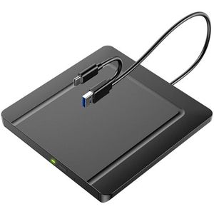 Externe cd/dvd-drive, externe USB 3.0 & USB-C, CD DVD +/-RW ROM-brander, optische externe dvd-drive voor laptop, pc, desktop, MacBook, Windows 11/10/8/7/XP/Linux/MacOS (ultra dun)