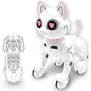 Lexibook - Power Kitty® - Afstandsbediening Robot Kat, Programmeerbare Slimme Robot, Licht, Geluid, Wit/Roze - KITTY01