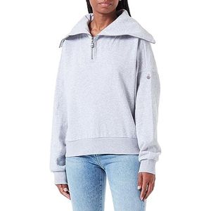 TILDEN Dames oversized Troyer-sweater 37831181, lichtgrijs melange, XL, lichtgrijs, gemêleerd, XL grote maten