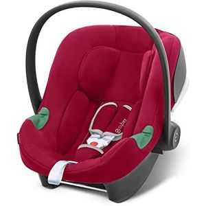 Cybex Aton B2 i-Size Autostoeltje voor baby's, vanaf de geboorte tot ca. 24 maanden, max. 13 kg, incl. inlegkussen voor pasgeborenen, geschikt voor SensorSafe, Dynamic Red