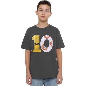 mandarin creative ltd Star Wars C3po Bb8 10 Unisex Kids T-shirt, houtskool, 5-6 jaar kinderen en jongeren, Koolstof, 5-6 anni