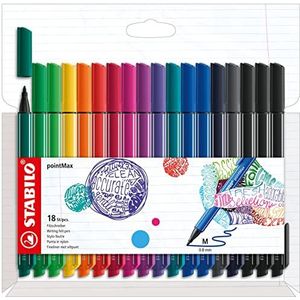 Fineliner - STABILO pointMax - 18 stuks - met 18 verschillende kleuren