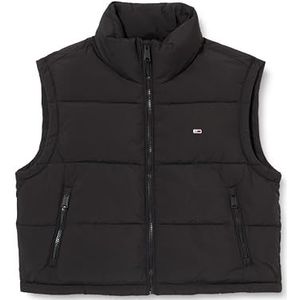 Tommy Jeans Dames TJW CRP ESSENTIAL PUFFER VEST DW0DW19696 Vest, zwart (zwart), XXS, Zwart (zwart), XXS