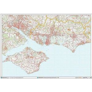 Portsmouth - PO - Postcode Wandkaart - Papier