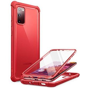 i-Blason Ares Series Dual Layer Robuuste Clear Bumper Case met ingebouwde Screen Protector voor Samsung Galaxy S20 FE 5G Case (2020 Release), Ruddy