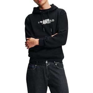Karl Lagerfeld Jeans, Heren, Foil Logo Hoodie, Regular Fit, Zwart, L