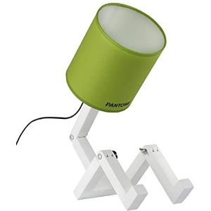 Homemania tafellamp Wally – voor kantoor, bureau, nachtkastje – groen, wit, zwart, hout, PVC, metaal, stof, 15 x 40 x 45 cm, 1 x E27, max. 100 W