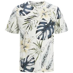 Jjhawaii AOP Tee Ss Crew Neck Jnr, cloud dancer, 128