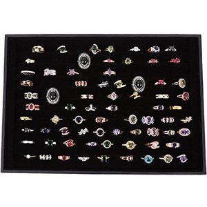 AIU Ringdisplay, ringbox, sieradenkist, ringlade, ringdienblad voor 100-120 ringen, 35 x 24 cm