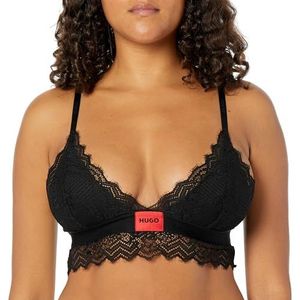 HUGO Lace Padded Triangle Bra in Geometric Pattern