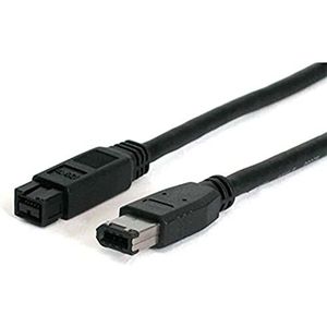 StarTech.com 6ft IEEE-1394 Firewire kabel 9-6 M/M - IEEE 1394 kabel - 6 pin FireWire (M) naar FireWire 800 (M) - 6 m - zwart - 1394_96_6
