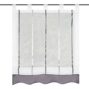 Home fashion lusgordijn langsstrepen, polyester, grijs, 140 x 80 cm