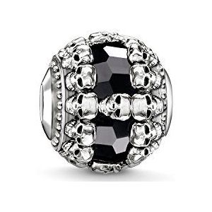 Thomas Sabo Unisex kraal doodskop Karma Beads 925 sterling zilver K0241-698-11, Sterling zilver, Onyx