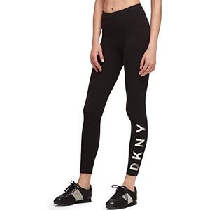 DKNY High Rise Logo Leggings voor dames, Zwart, XS