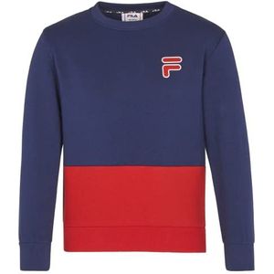 FILA Unisex Kinder BINDERUP Crew Neck Sweatshirt, Medieval Blue-True Red, 98/104