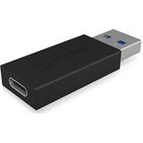 ICY BOX IB-CB015 USB-adapter Type-C (bus) naar Type-A (stekker), USB 3.1 (Gen 2, 10 Gbit/s), zwart