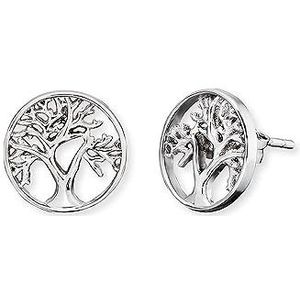 Engelsrufer Oorstekers voor dames, levensboom, 925 sterling zilver, rhodium ERE-LILTREE-ST